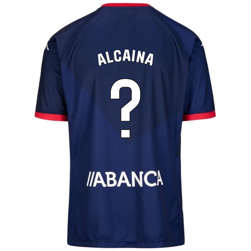 Enfant Maillot Raúl Alcaina #0 Bleu Marine Tenues Extérieur 2024/25 T-Shirt Belgique