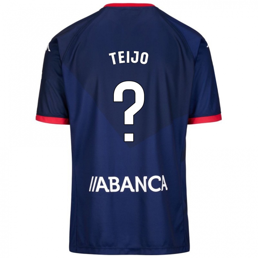 Enfant Maillot Quique Teijo #0 Bleu Marine Tenues Extérieur 2024/25 T-Shirt Belgique