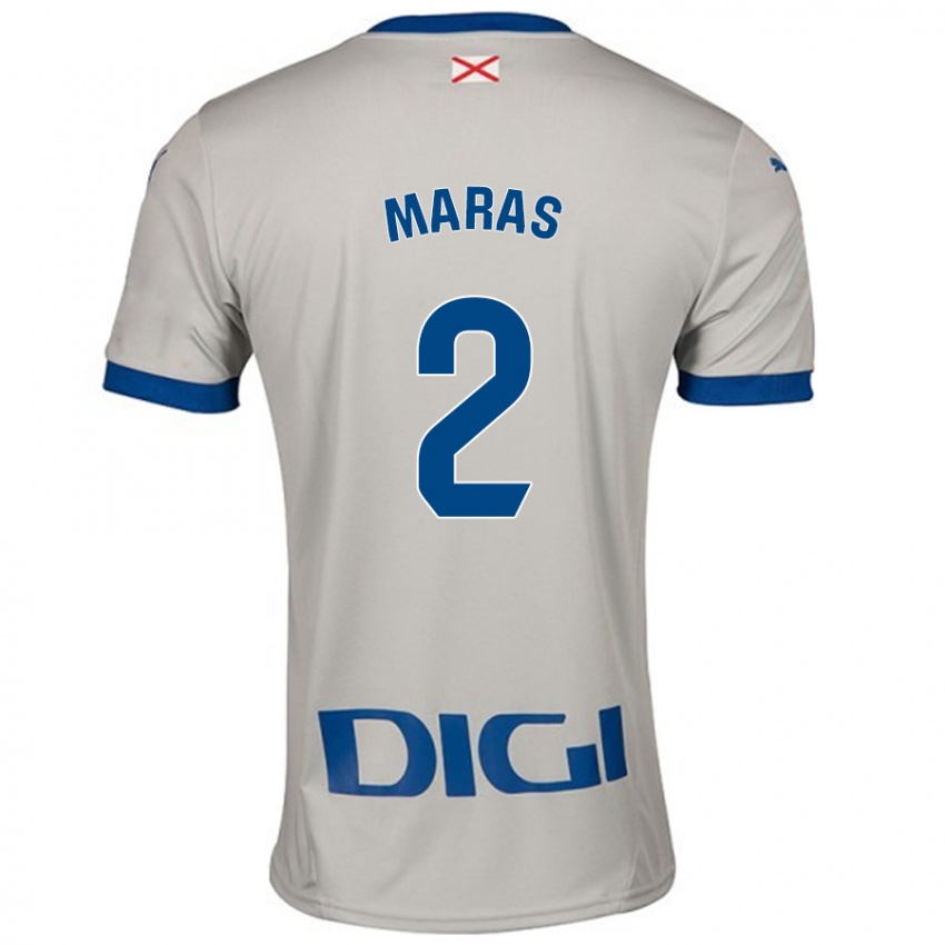 Enfant Maillot Nikola Maras #2 Gris Clair Tenues Extérieur 2024/25 T-Shirt Belgique