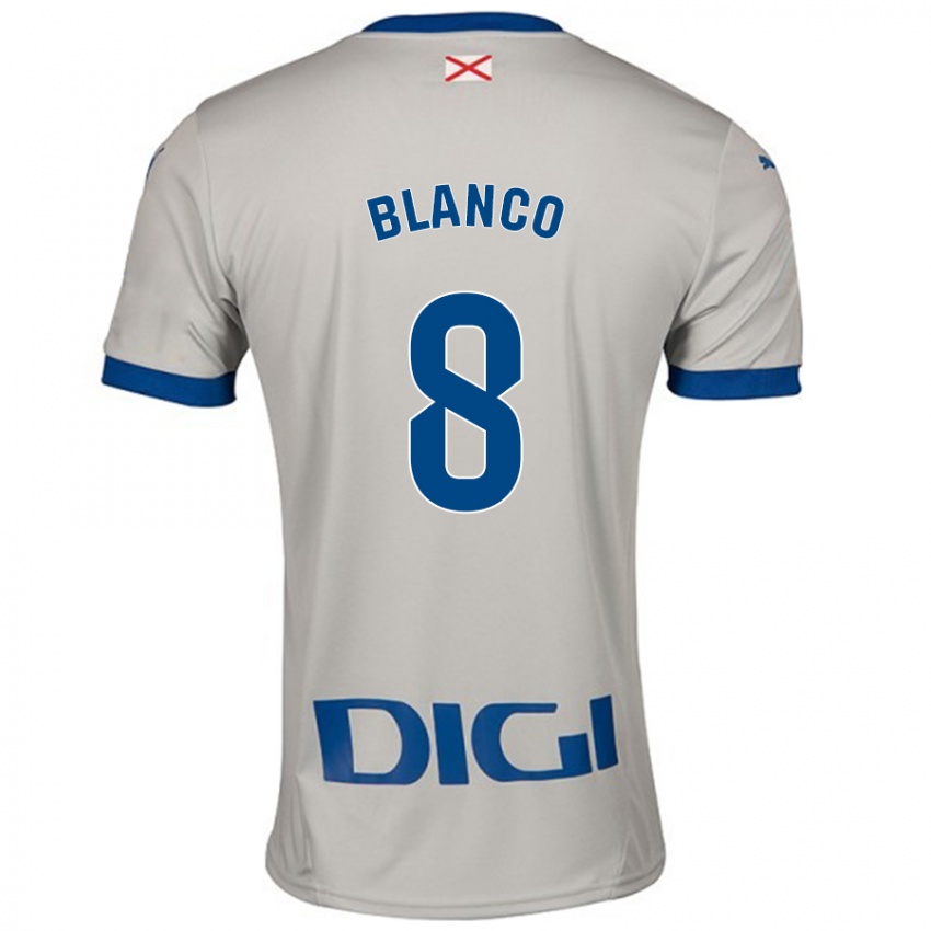 Enfant Maillot Antonio Blanco #8 Gris Clair Tenues Extérieur 2024/25 T-Shirt Belgique