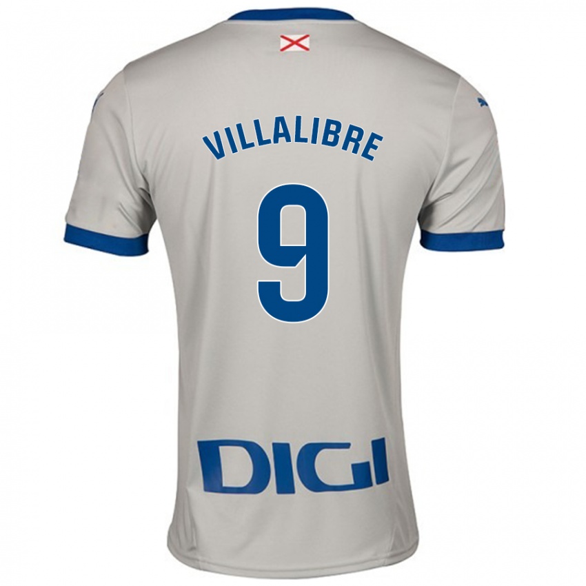 Enfant Maillot Asier Villalibre #9 Gris Clair Tenues Extérieur 2024/25 T-Shirt Belgique