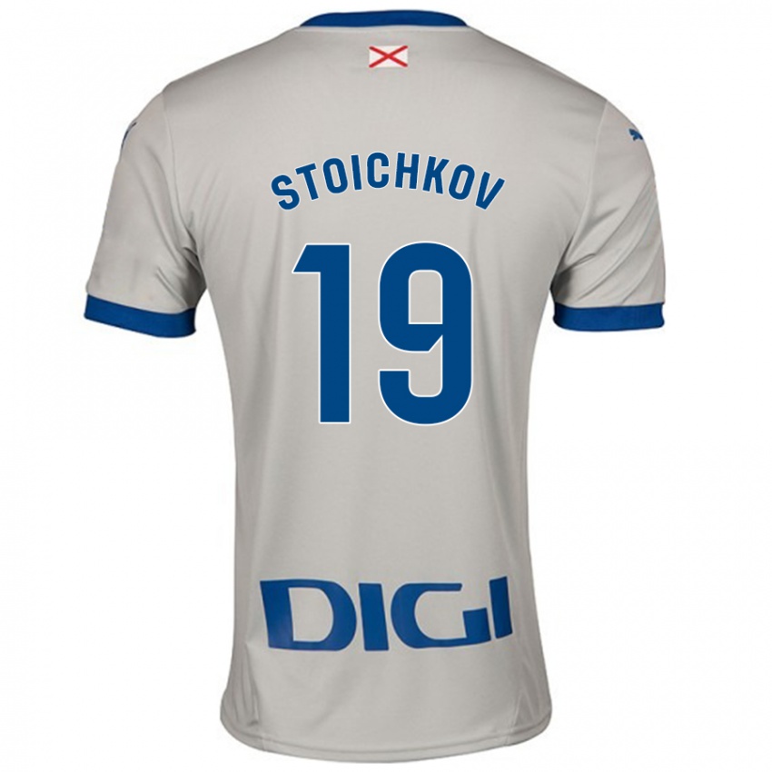 Enfant Maillot Stoichkov #19 Gris Clair Tenues Extérieur 2024/25 T-Shirt Belgique