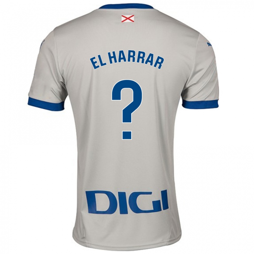 Enfant Maillot Mohamed El Harrar #0 Gris Clair Tenues Extérieur 2024/25 T-Shirt Belgique