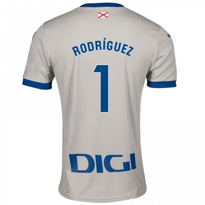 Enfant Maillot Adrián Rodríguez #1 Gris Clair Tenues Extérieur 2024/25 T-Shirt Belgique