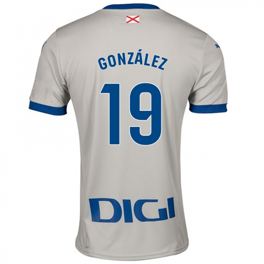 Enfant Maillot Aimar González #19 Gris Clair Tenues Extérieur 2024/25 T-Shirt Belgique