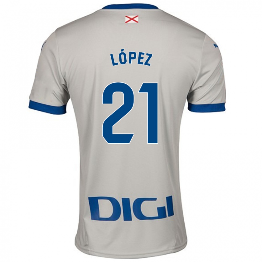 Enfant Maillot Juanma López #21 Gris Clair Tenues Extérieur 2024/25 T-Shirt Belgique