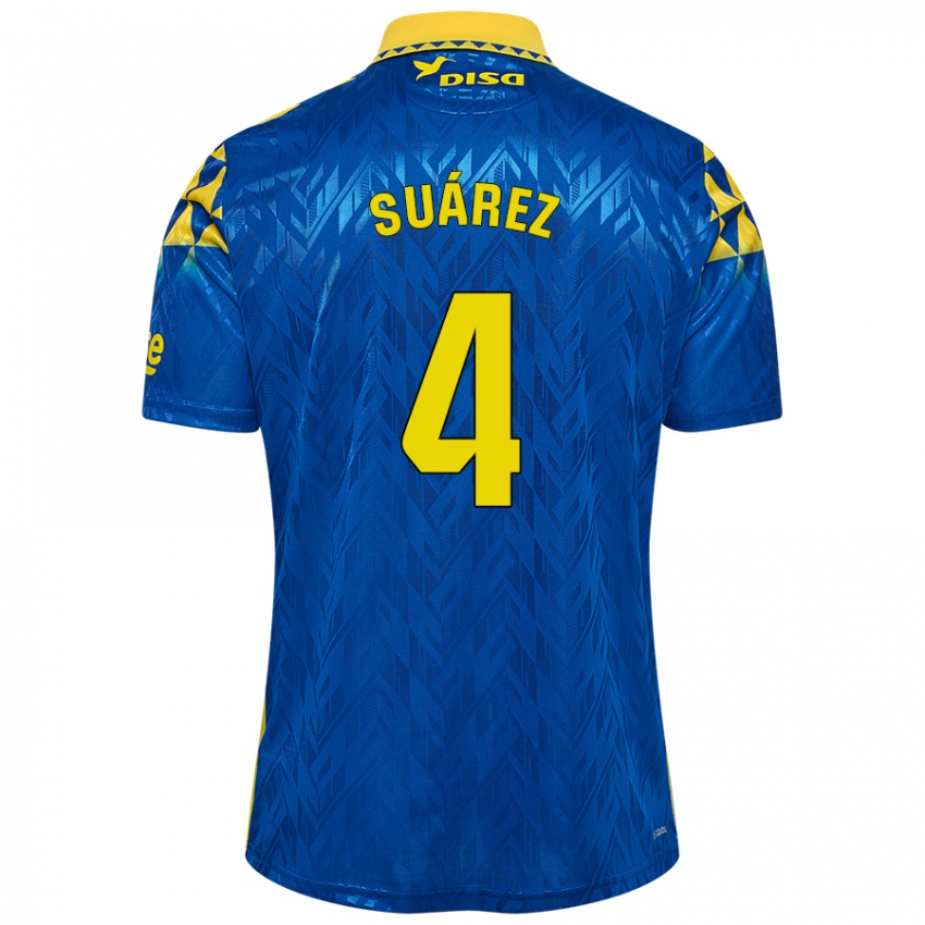 Kinder Alex Suárez #4 Blau Gelb Auswärtstrikot Trikot 2024/25 T-Shirt Belgien