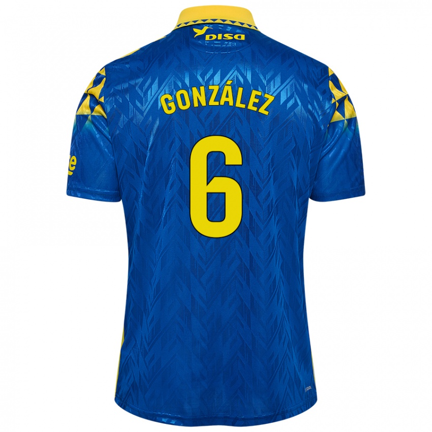 Kinder Fabio González #6 Blau Gelb Auswärtstrikot Trikot 2024/25 T-Shirt Belgien