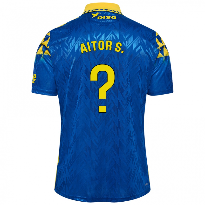 Kinder Aitor Sánchez #0 Blau Gelb Auswärtstrikot Trikot 2024/25 T-Shirt Belgien