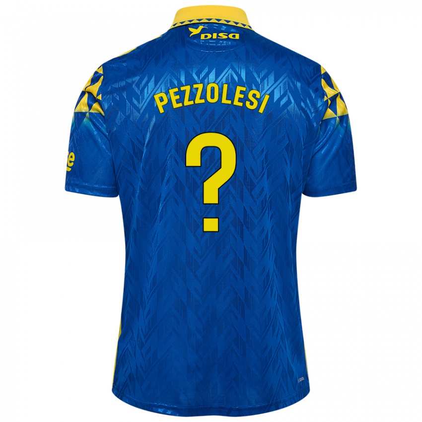 Kinder Valentín Pezzolesi #0 Blau Gelb Auswärtstrikot Trikot 2024/25 T-Shirt Belgien