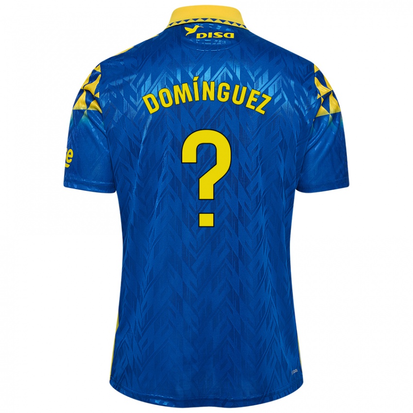 Kinder Carlos Domínguez #0 Blau Gelb Auswärtstrikot Trikot 2024/25 T-Shirt Belgien