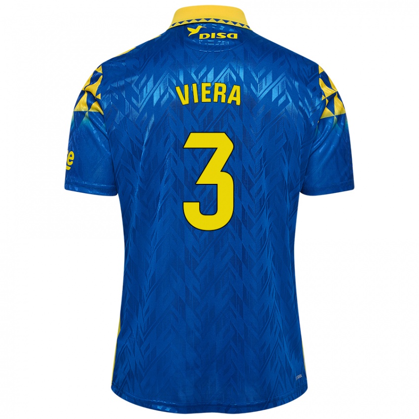 Kinder Óliver Viera #3 Blau Gelb Auswärtstrikot Trikot 2024/25 T-Shirt Belgien