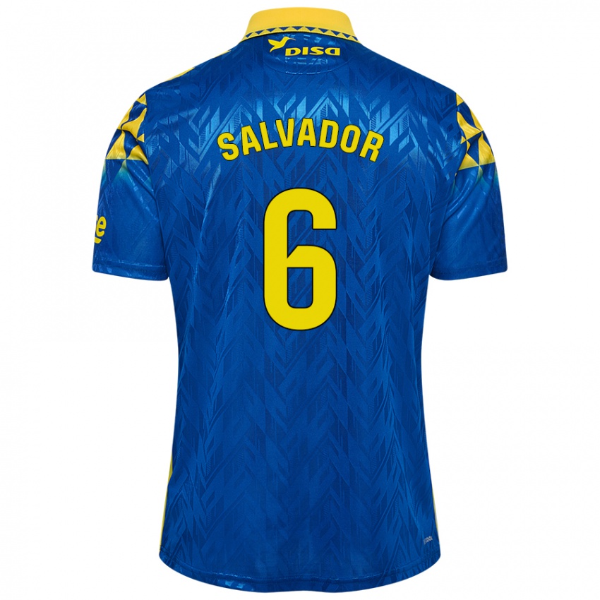 Kinder Pol Salvador #6 Blau Gelb Auswärtstrikot Trikot 2024/25 T-Shirt Belgien