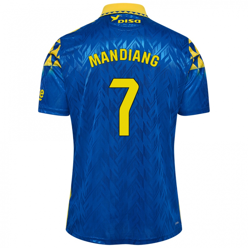 Kinder Saliou Mandiang #7 Blau Gelb Auswärtstrikot Trikot 2024/25 T-Shirt Belgien