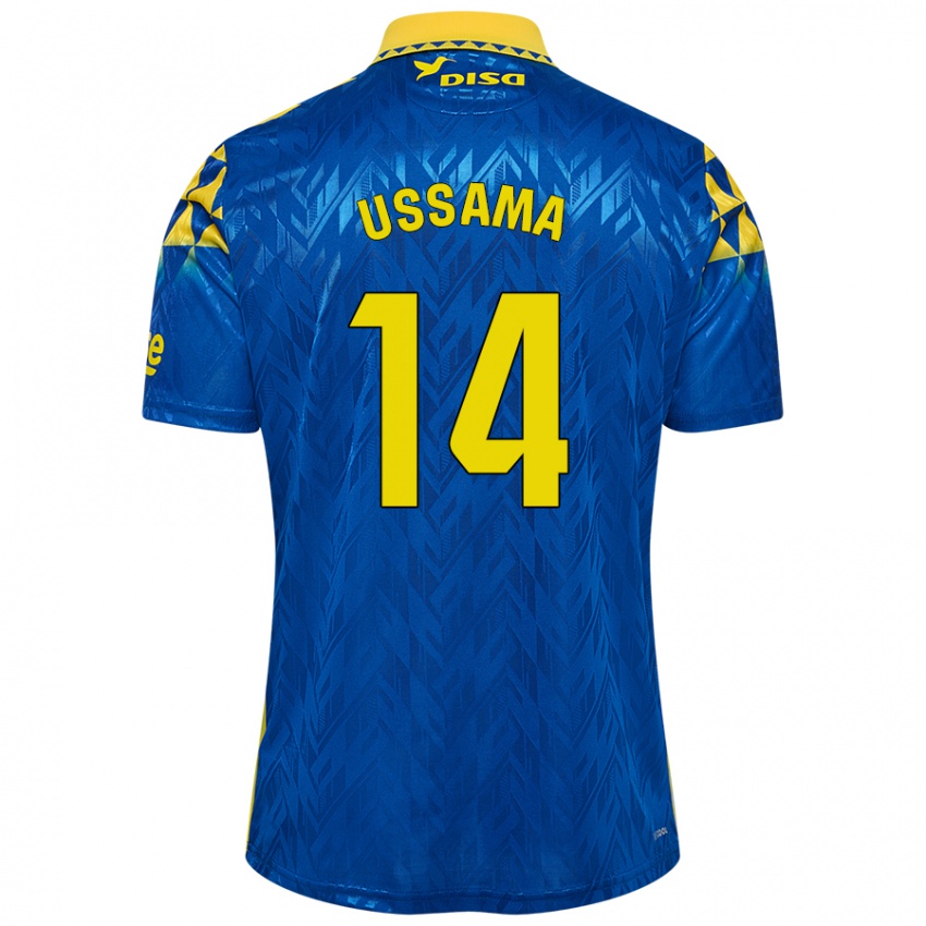 Kinder Ussama #14 Blau Gelb Auswärtstrikot Trikot 2024/25 T-Shirt Belgien