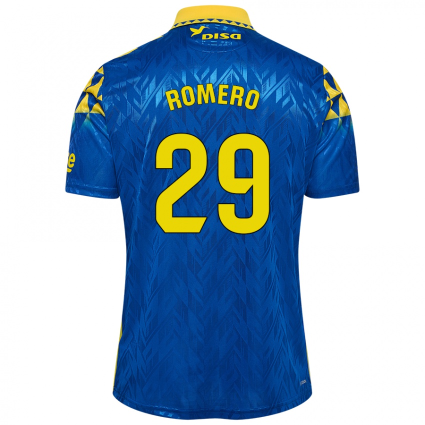 Kinder Elías Romero #29 Blau Gelb Auswärtstrikot Trikot 2024/25 T-Shirt Belgien