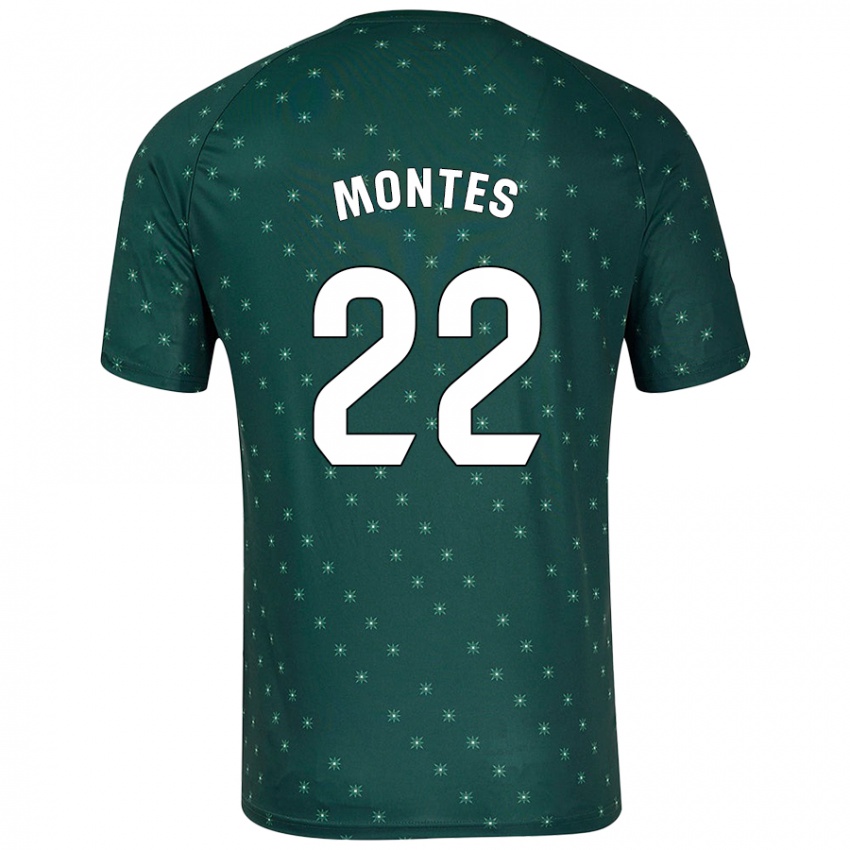 Kinderen César Montes #22 Donkergroen Uitshirt Uittenue 2024/25 T-Shirt België