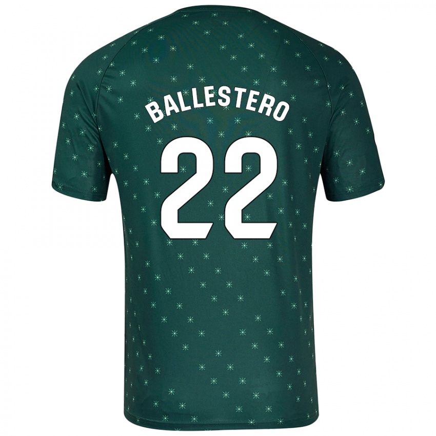 Kinderen Carlos Ballestero #22 Donkergroen Uitshirt Uittenue 2024/25 T-Shirt België