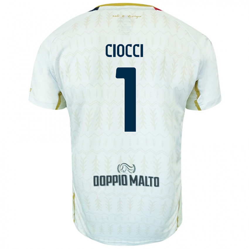 Enfant Maillot Giuseppe Ciocci #1 Blanc Tenues Extérieur 2024/25 T-Shirt Belgique