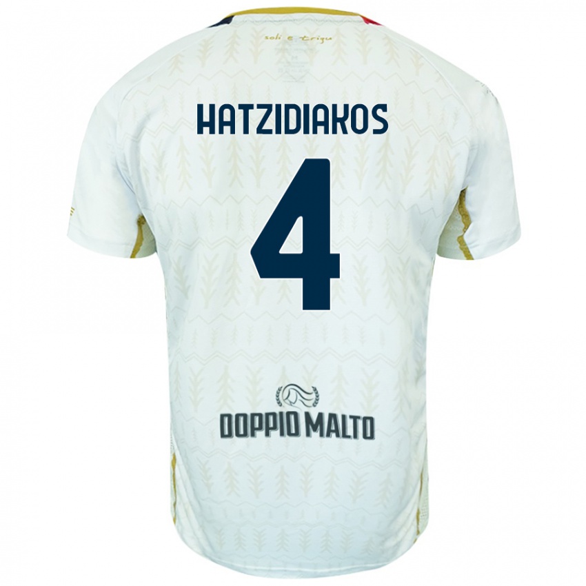 Enfant Maillot Pantelis Hatzidiakos #4 Blanc Tenues Extérieur 2024/25 T-Shirt Belgique