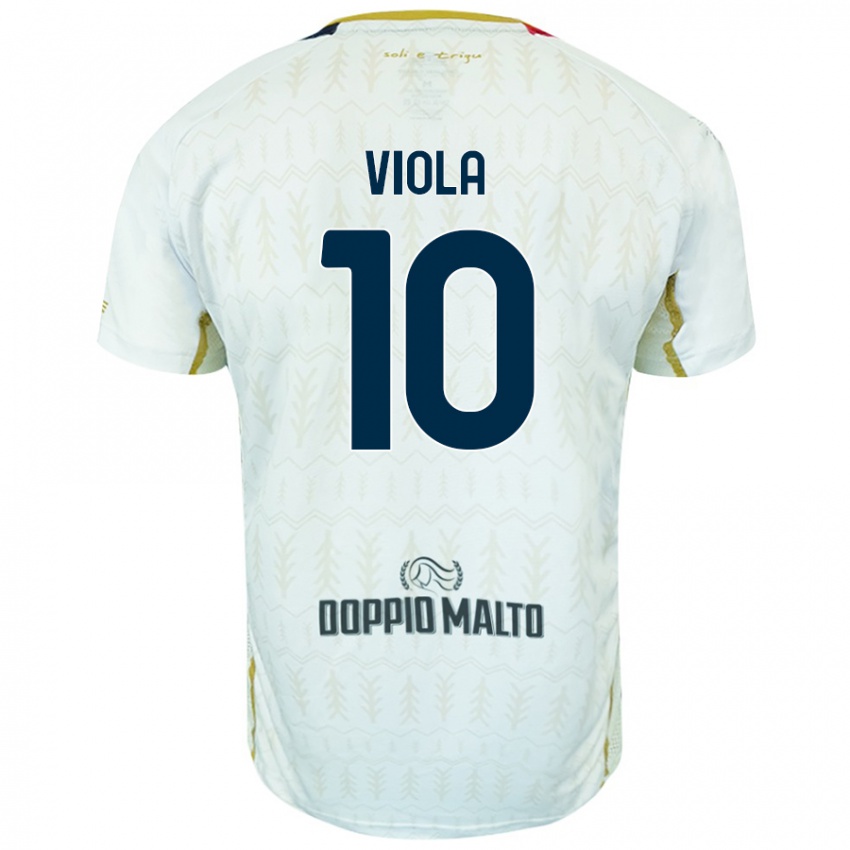 Enfant Maillot Nicolas Viola #10 Blanc Tenues Extérieur 2024/25 T-Shirt Belgique