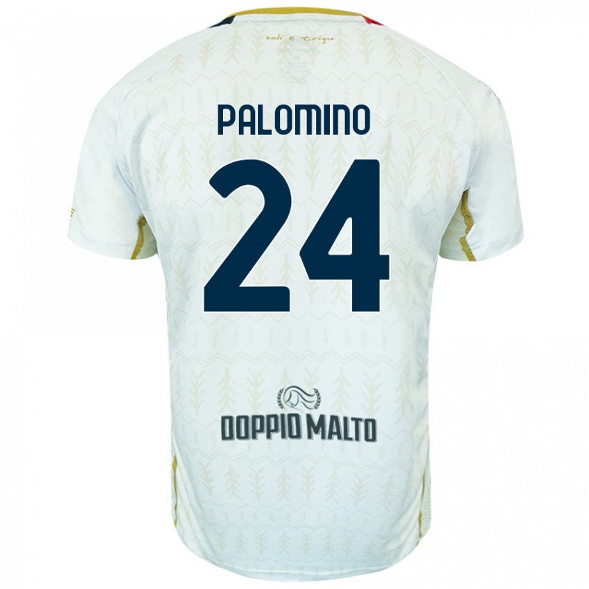 Enfant Maillot José Luis Palomino #24 Blanc Tenues Extérieur 2024/25 T-Shirt Belgique