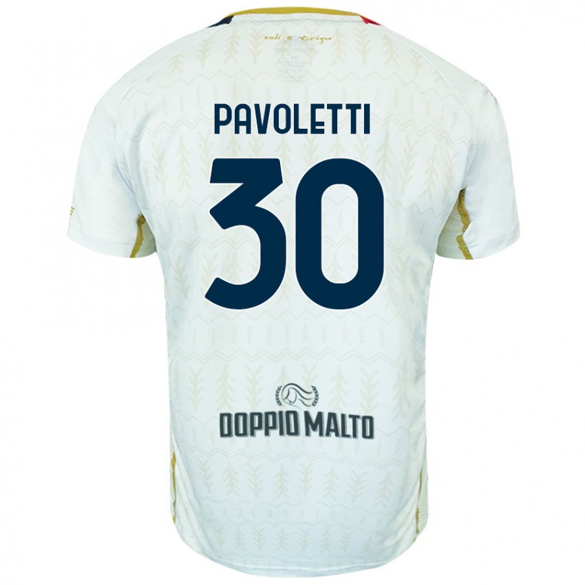 Enfant Maillot Leonardo Pavoletti #30 Blanc Tenues Extérieur 2024/25 T-Shirt Belgique