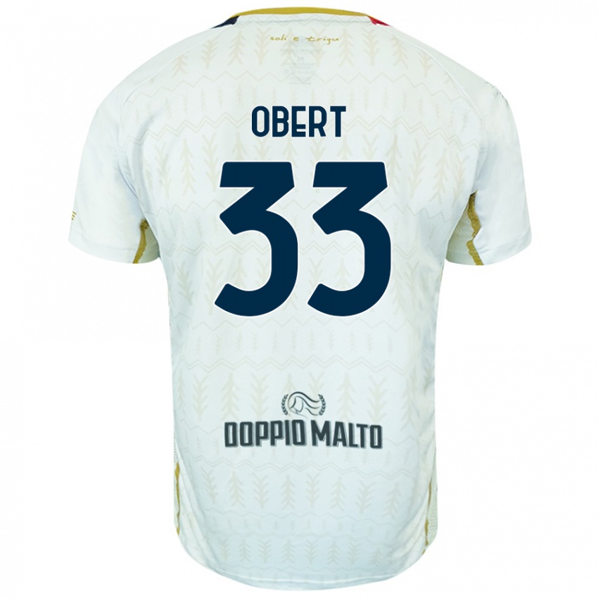 Enfant Maillot Adam Obert #33 Blanc Tenues Extérieur 2024/25 T-Shirt Belgique