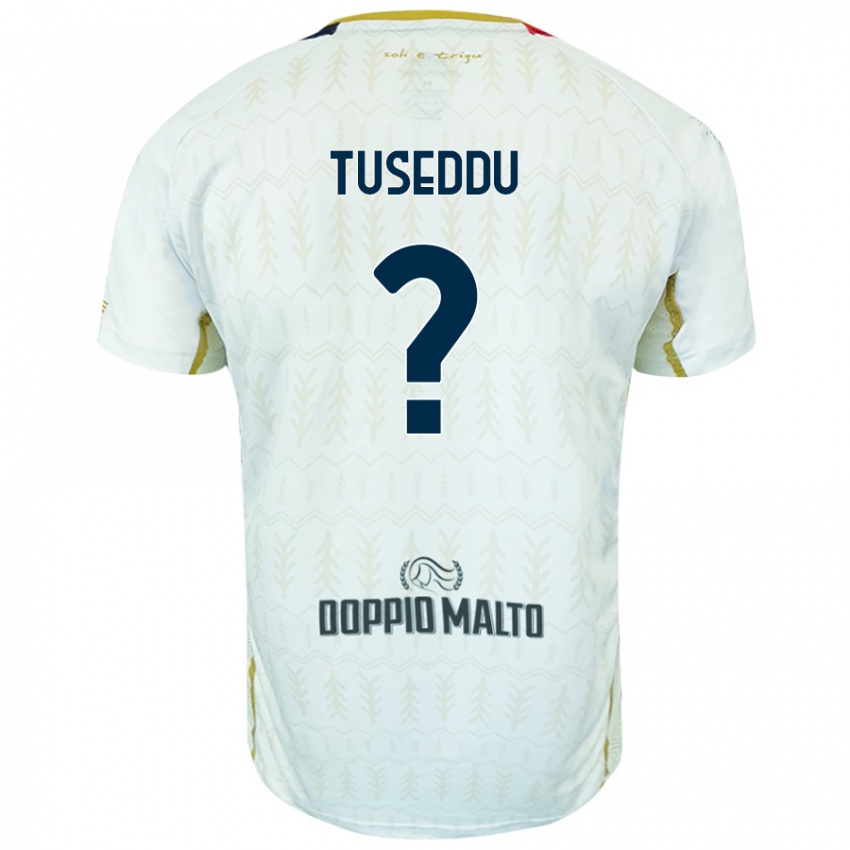 Enfant Maillot Alessio Tuseddu #0 Blanc Tenues Extérieur 2024/25 T-Shirt Belgique