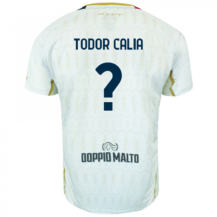 Enfant Maillot Francesco Todor Calia #0 Blanc Tenues Extérieur 2024/25 T-Shirt Belgique