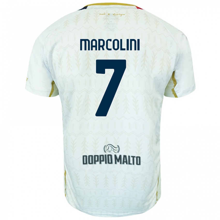 Enfant Maillot Diego Marcolini #7 Blanc Tenues Extérieur 2024/25 T-Shirt Belgique