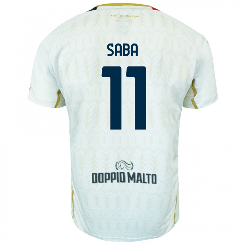 Enfant Maillot Alessio Saba #11 Blanc Tenues Extérieur 2024/25 T-Shirt Belgique