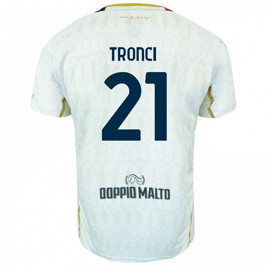 Enfant Maillot Luca Tronci #21 Blanc Tenues Extérieur 2024/25 T-Shirt Belgique