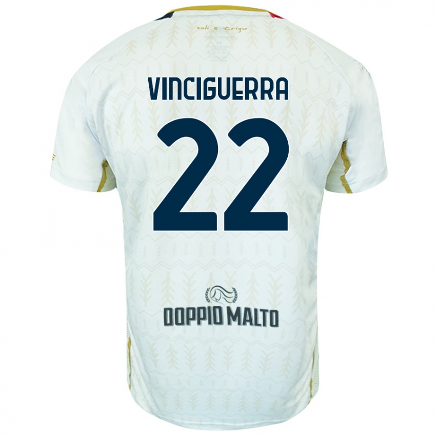 Enfant Maillot Alessandro Vinciguerra #22 Blanc Tenues Extérieur 2024/25 T-Shirt Belgique