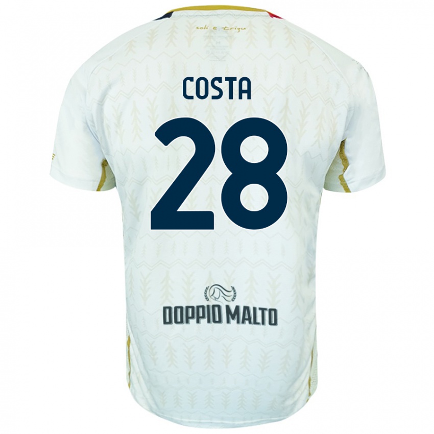 Enfant Maillot Luca Costa #28 Blanc Tenues Extérieur 2024/25 T-Shirt Belgique