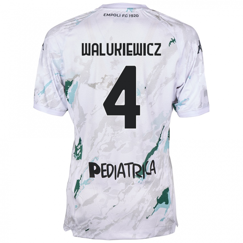 Enfant Maillot Sebastian Walukiewicz #4 Gris Tenues Extérieur 2024/25 T-Shirt Belgique