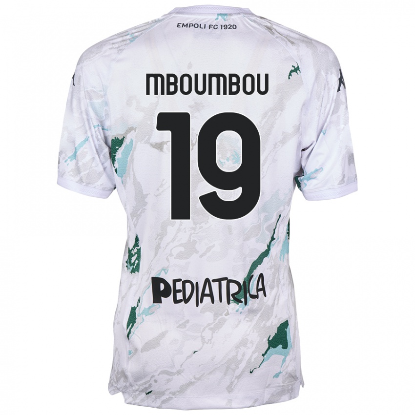 Enfant Maillot Arnaud Mboumbou #19 Gris Tenues Extérieur 2024/25 T-Shirt Belgique