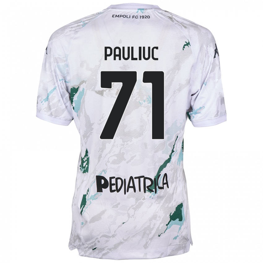 Enfant Maillot Nicolò Pauliuc #71 Gris Tenues Extérieur 2024/25 T-Shirt Belgique