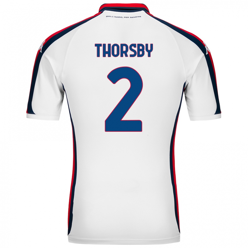 Enfant Maillot Morten Thorsby #2 Blanc Tenues Extérieur 2024/25 T-Shirt Belgique