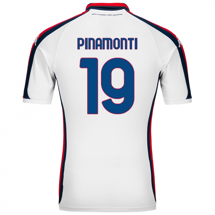 Enfant Maillot Andrea Pinamonti #19 Blanc Tenues Extérieur 2024/25 T-Shirt Belgique