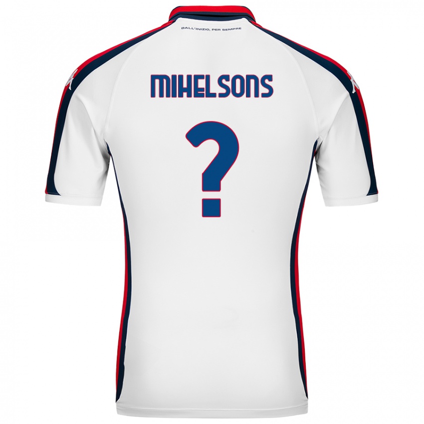 Enfant Maillot Rendijs Mihelsons #0 Blanc Tenues Extérieur 2024/25 T-Shirt Belgique