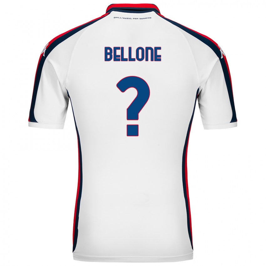 Enfant Maillot Francesco Bellone #0 Blanc Tenues Extérieur 2024/25 T-Shirt Belgique