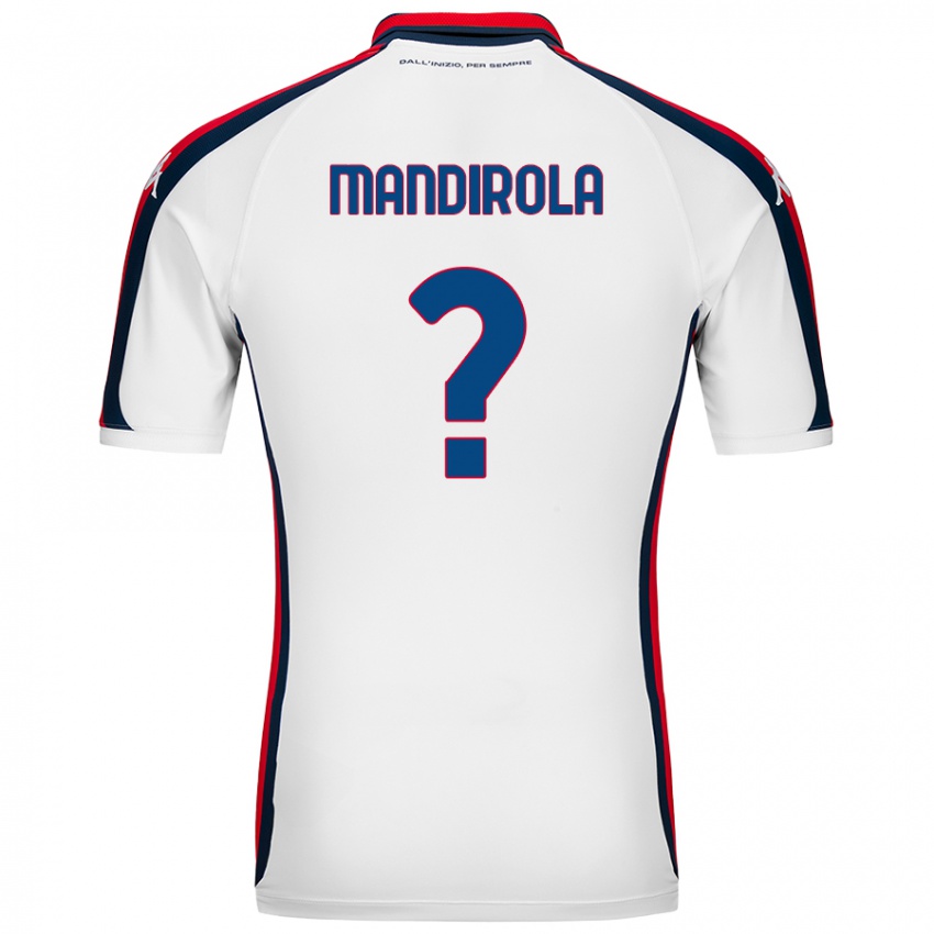 Enfant Maillot Gabriele Mandirola #0 Blanc Tenues Extérieur 2024/25 T-Shirt Belgique