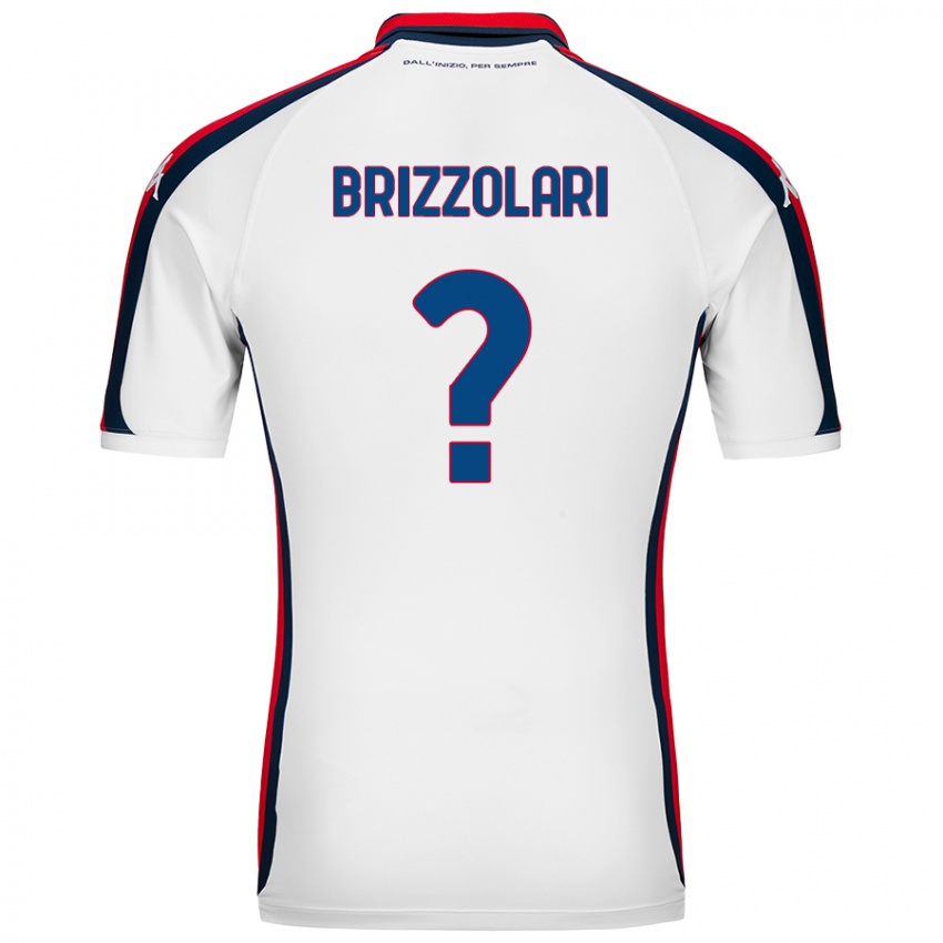 Enfant Maillot Mattia Brizzolari #0 Blanc Tenues Extérieur 2024/25 T-Shirt Belgique