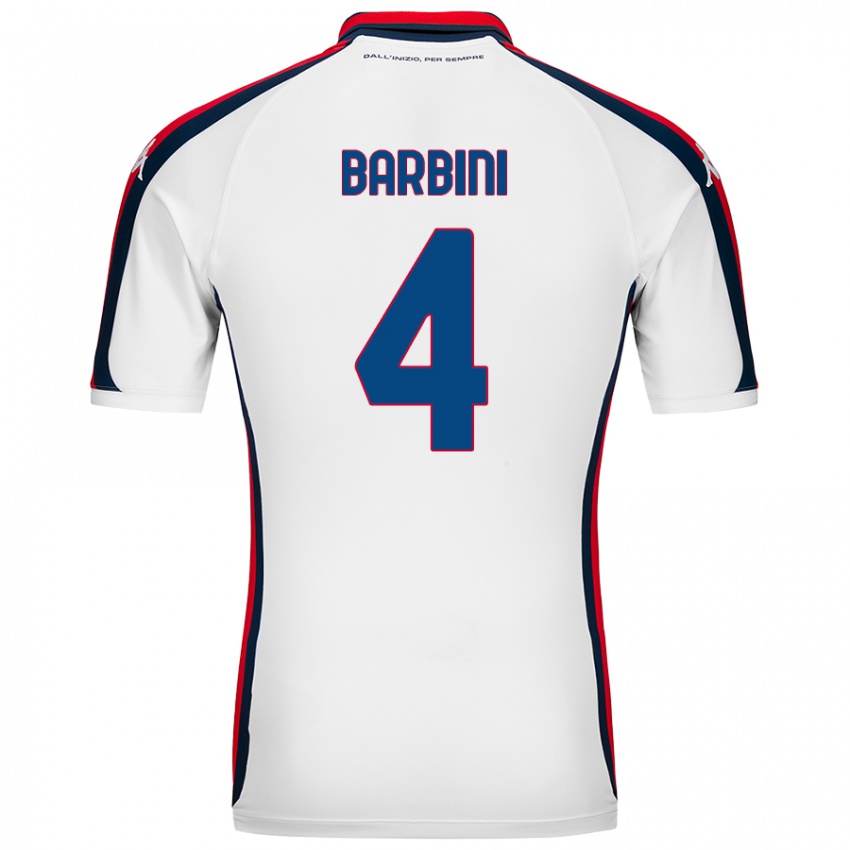 Enfant Maillot Matteo Barbini #4 Blanc Tenues Extérieur 2024/25 T-Shirt Belgique