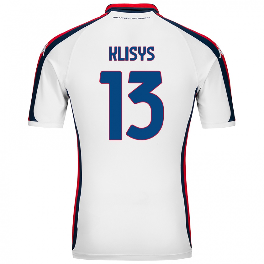 Enfant Maillot Lukas Klisys #13 Blanc Tenues Extérieur 2024/25 T-Shirt Belgique