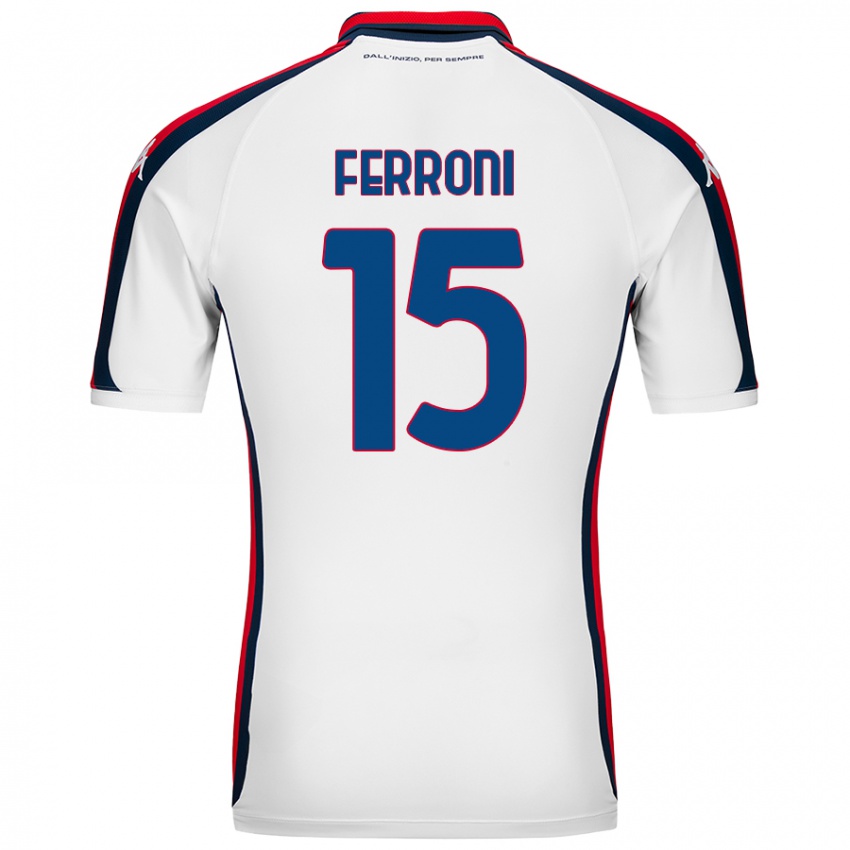 Enfant Maillot Leonardo Ferroni #15 Blanc Tenues Extérieur 2024/25 T-Shirt Belgique