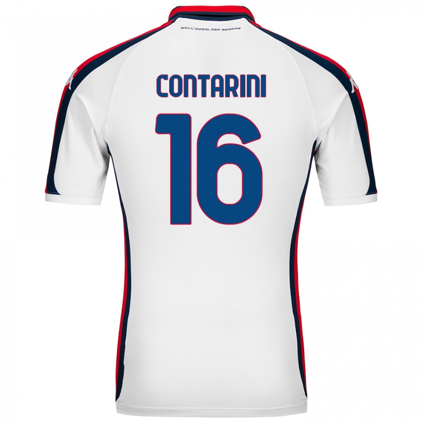 Enfant Maillot Jacopo Contarini #16 Blanc Tenues Extérieur 2024/25 T-Shirt Belgique