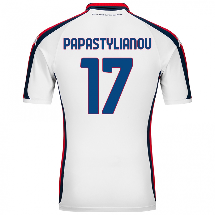 Enfant Maillot Lysandros Andreas Papastylianou #17 Blanc Tenues Extérieur 2024/25 T-Shirt Belgique