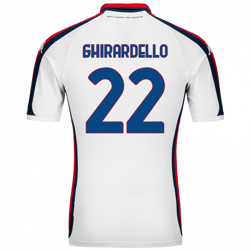 Enfant Maillot Tommaso Ghirardello #22 Blanc Tenues Extérieur 2024/25 T-Shirt Belgique